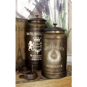 Vintage French Metal Canisters